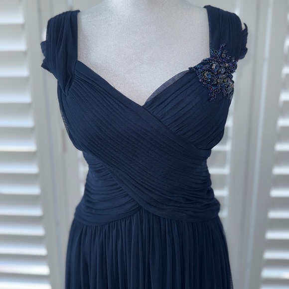 JS Collections Navy Blue Gown Formal MOB MOG Size 6 - Picture 4 of 17